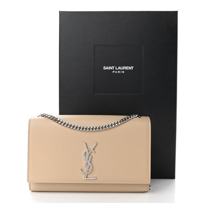 Saint Laurent Grain De Poudre Medium Monogram Kate Satchel Nude Powder 11 of 11