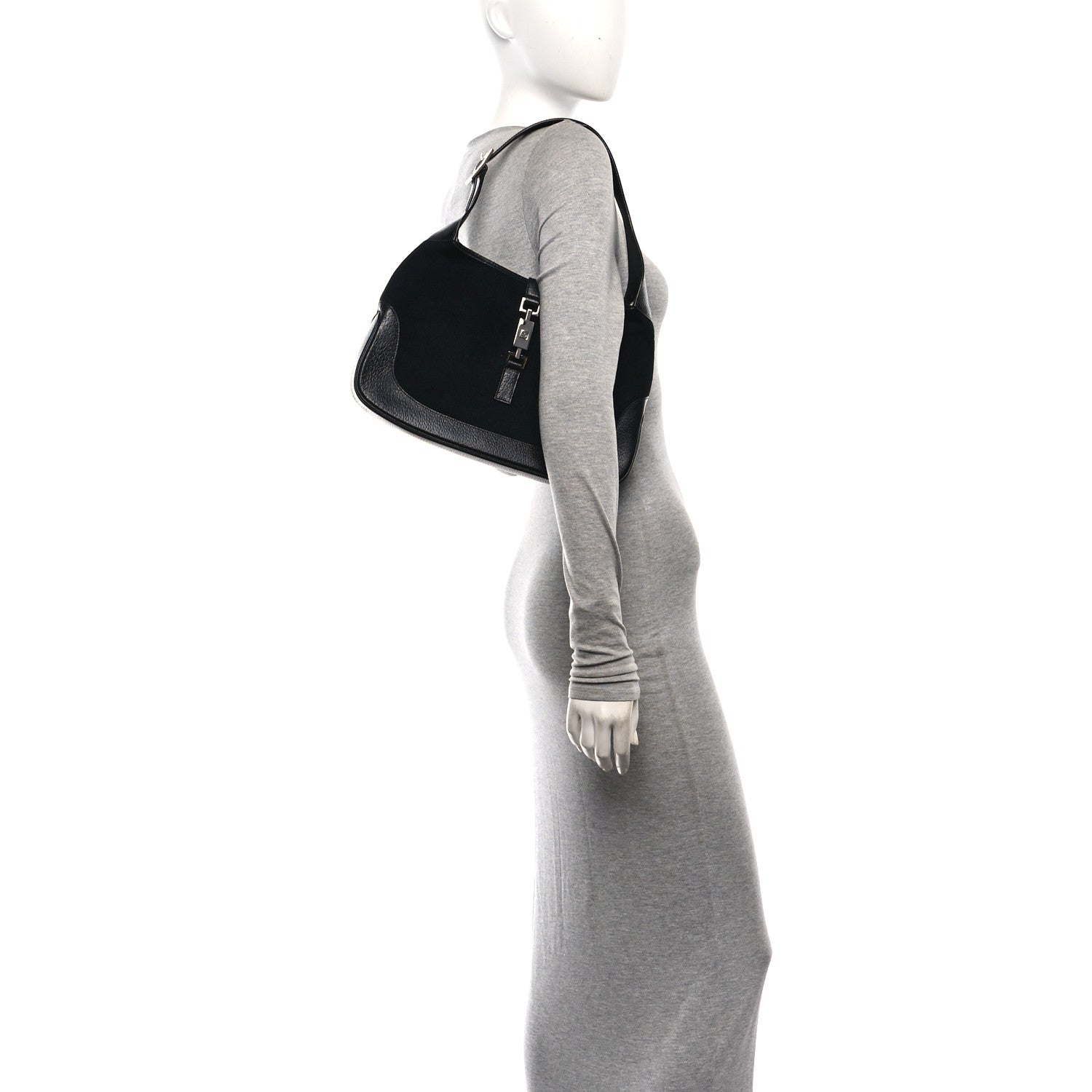 Gucci Felt Jackie O Hobo Black 2 of 10