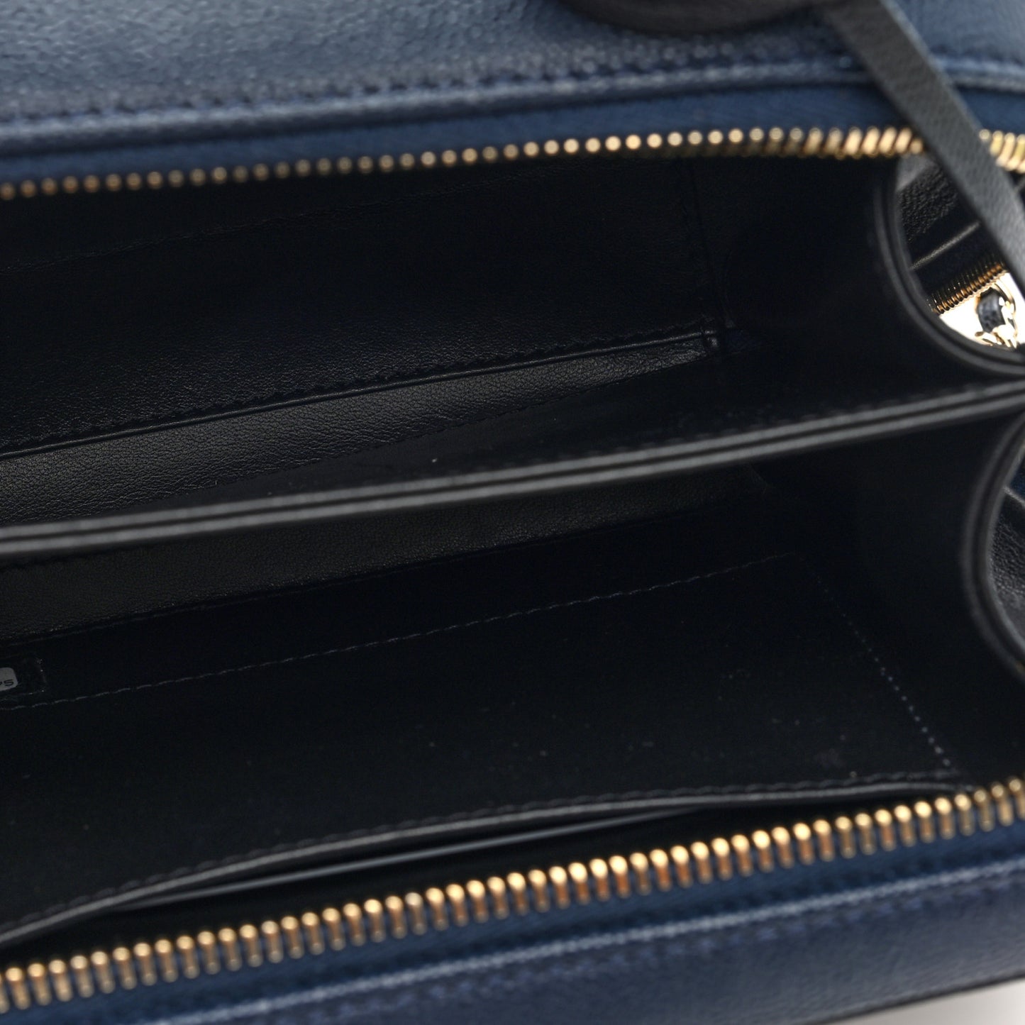 Caviar Quilted Small CC Filigree Vanity Case Navy Black