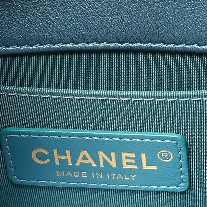 Chanel Metallic Calfskin Quilted Small Boy Flap Blue 6 of 10