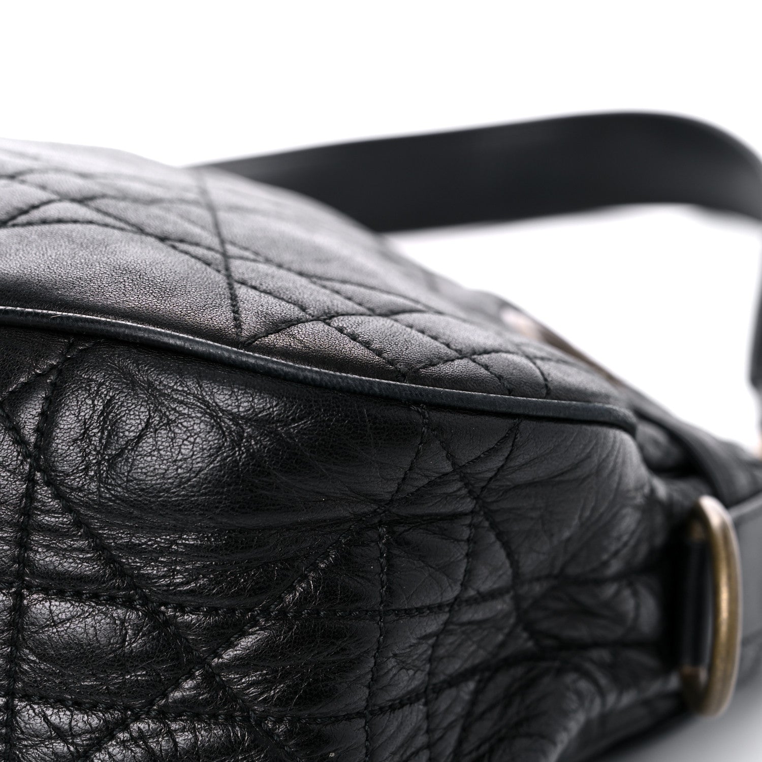 Christian Dior Lambskin Cannage Flap Messenger Bag Black 10 of 19