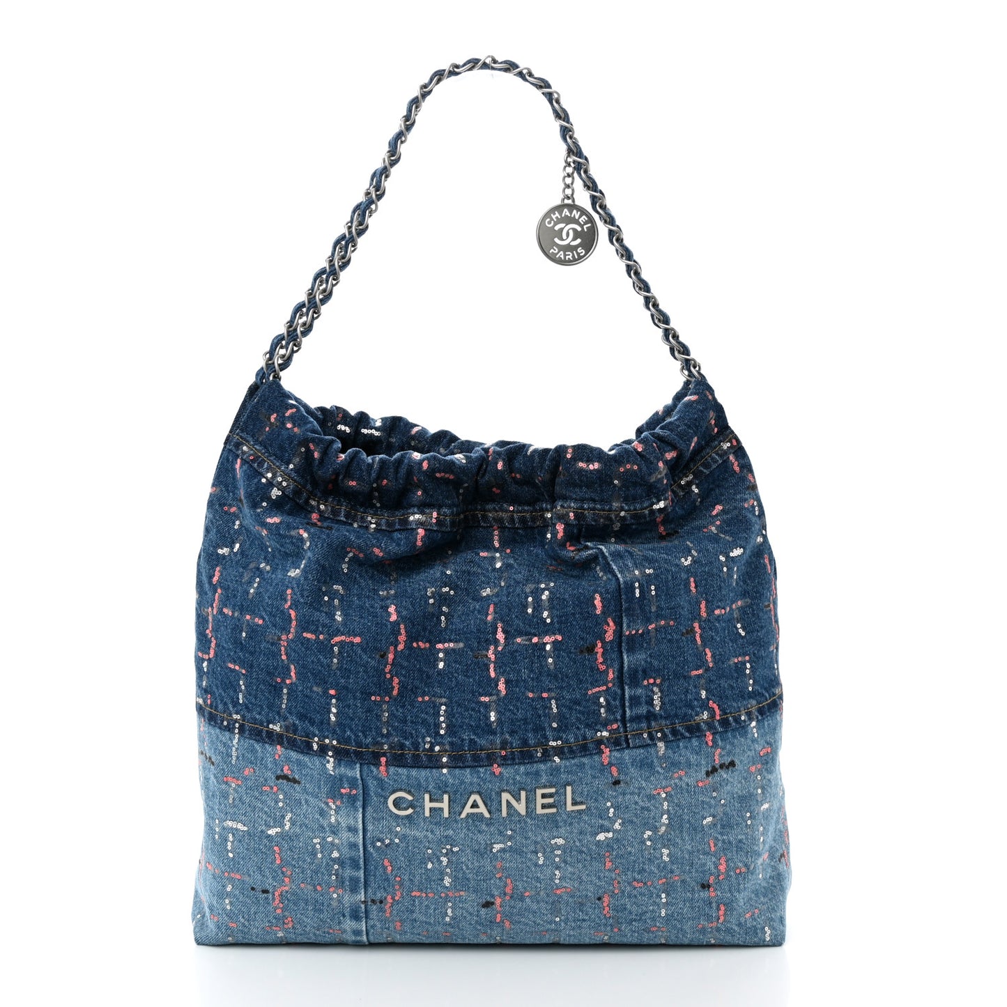 Denim Sequin Chanel 22 Blue