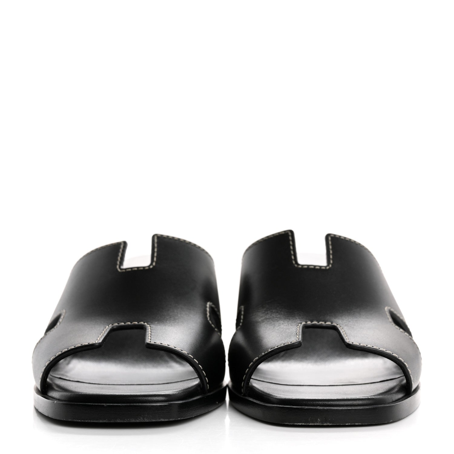 Hermes Calfskin Helia Sandals 36 Black 3 of 12