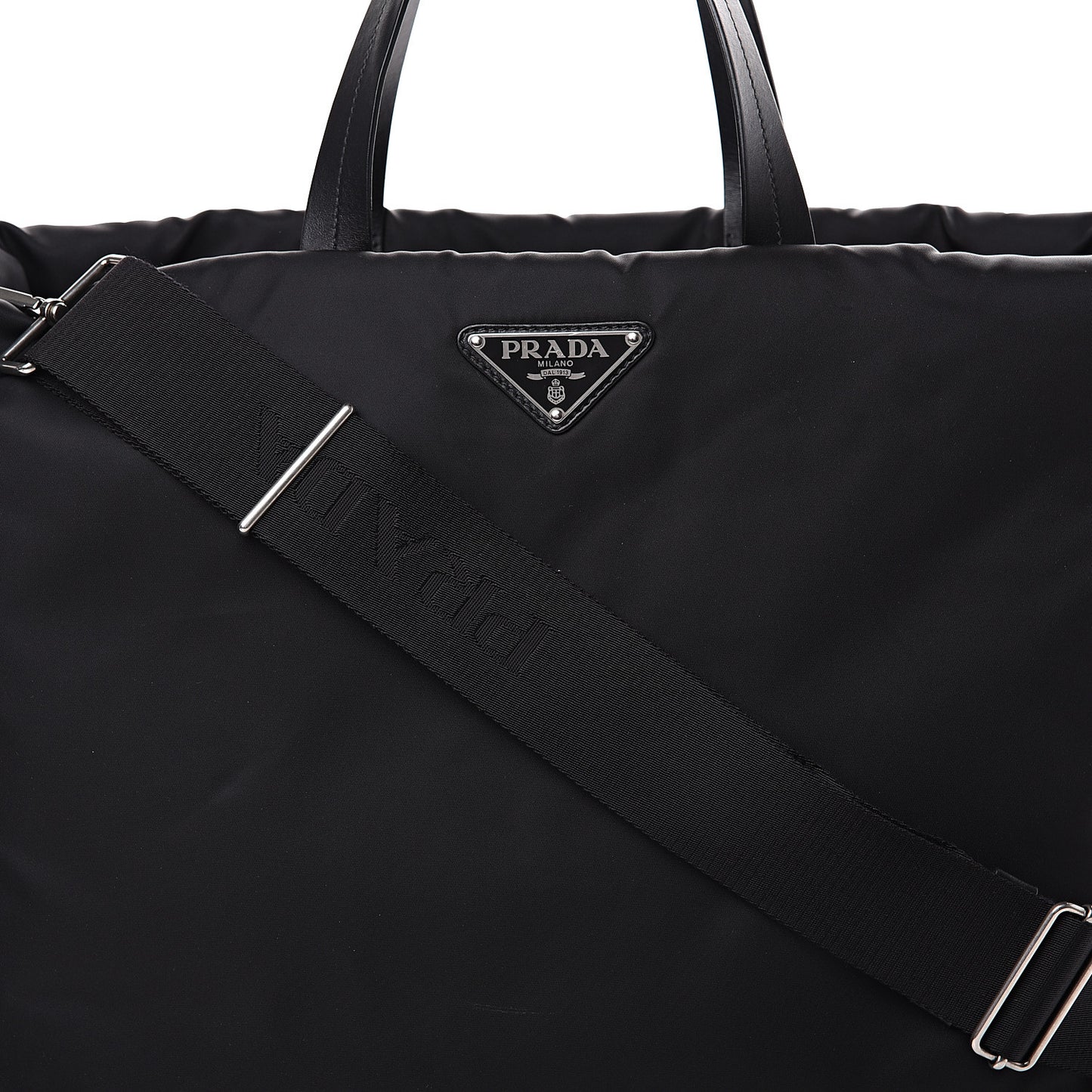Tessuto Nylon Soft Calfskin Tote Black