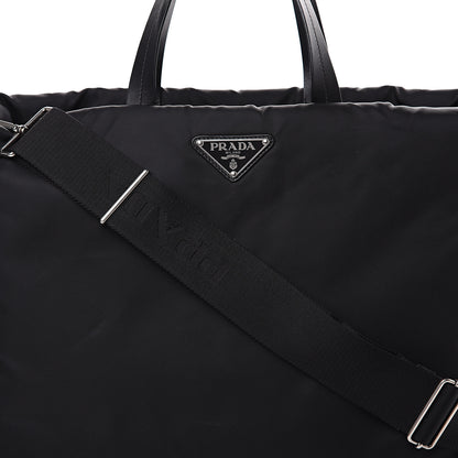 Prada Tessuto Nylon Soft Calfskin Tote Black 7 of 9