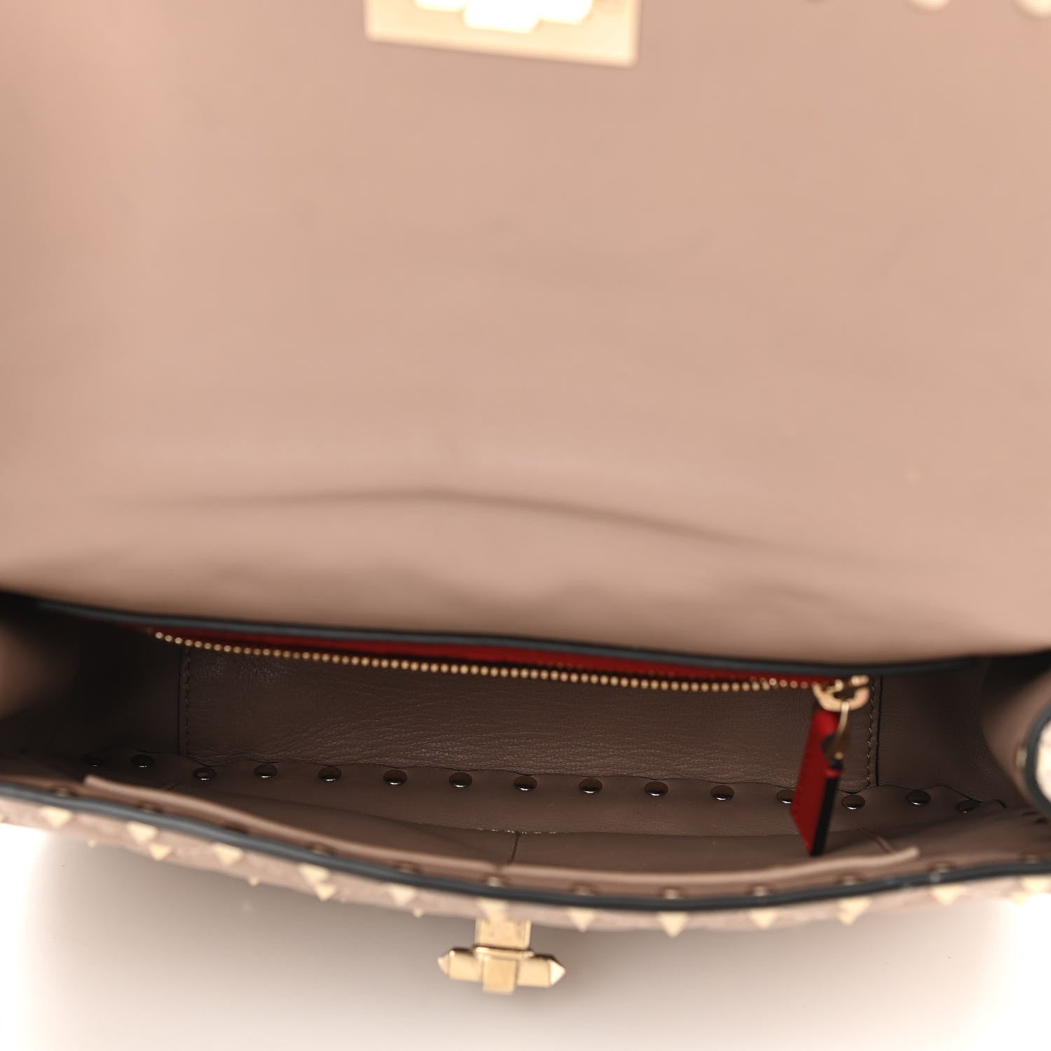 Valentino Garavani Lambskin Medium Rockstud Spike Shoulder Bag Poudre 6 of 12