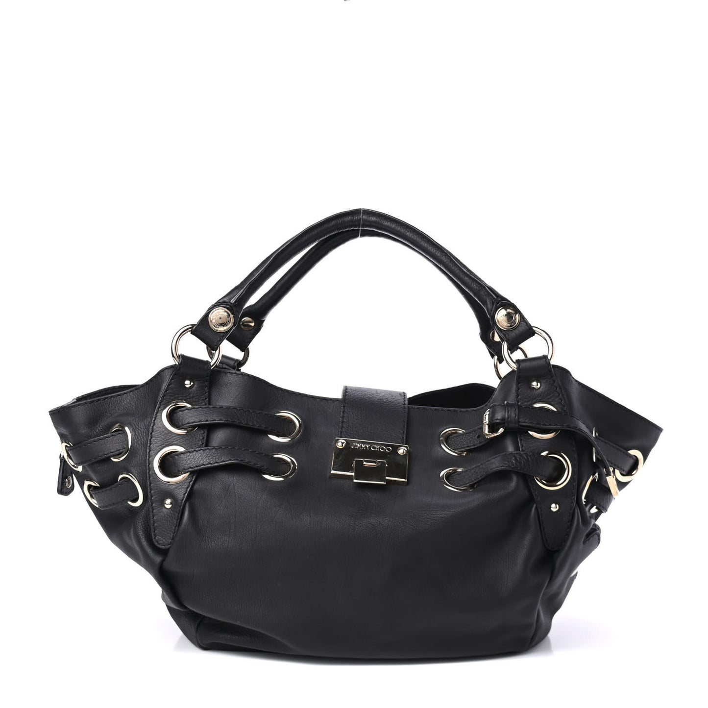 Calfskin Riley Ring Tote Black