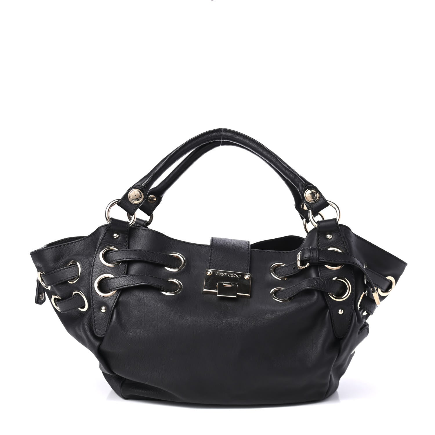 Jimmy Choo Calfskin Riley Ring Tote Black 1 of 4