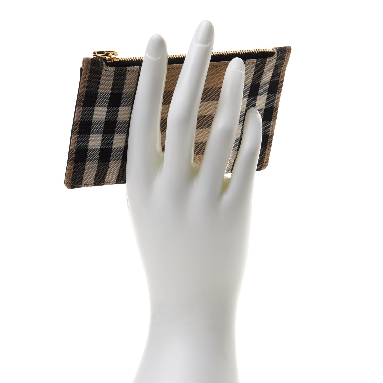 Burberry Vintage Check Calfskin Coin Case Card Holder Black 2 of 6