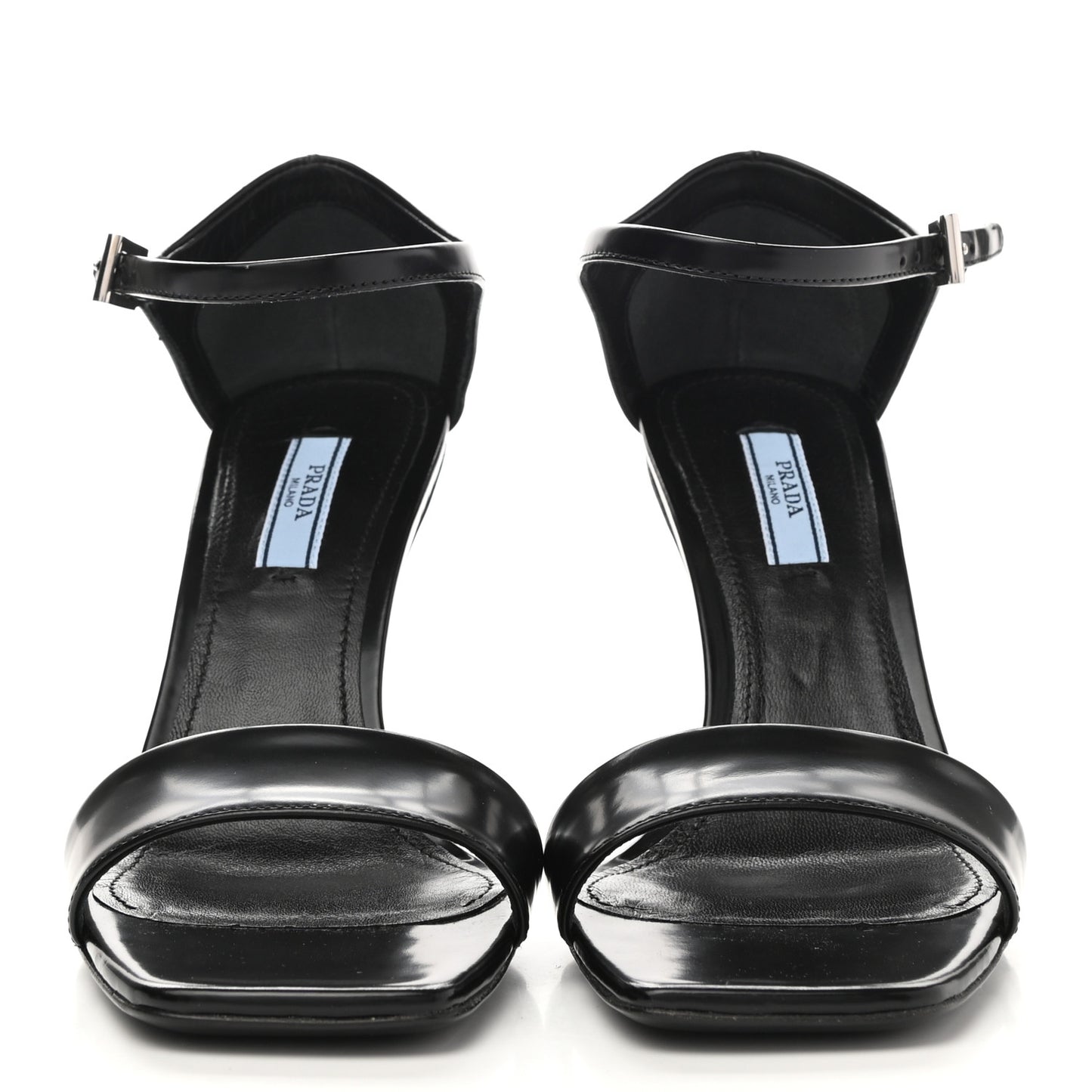 Brushed Calfskin Logo Sandals 37.5 Black