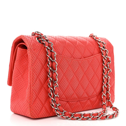 Chanel Lambskin Perforated Medium Double Flap Red 3 of 13