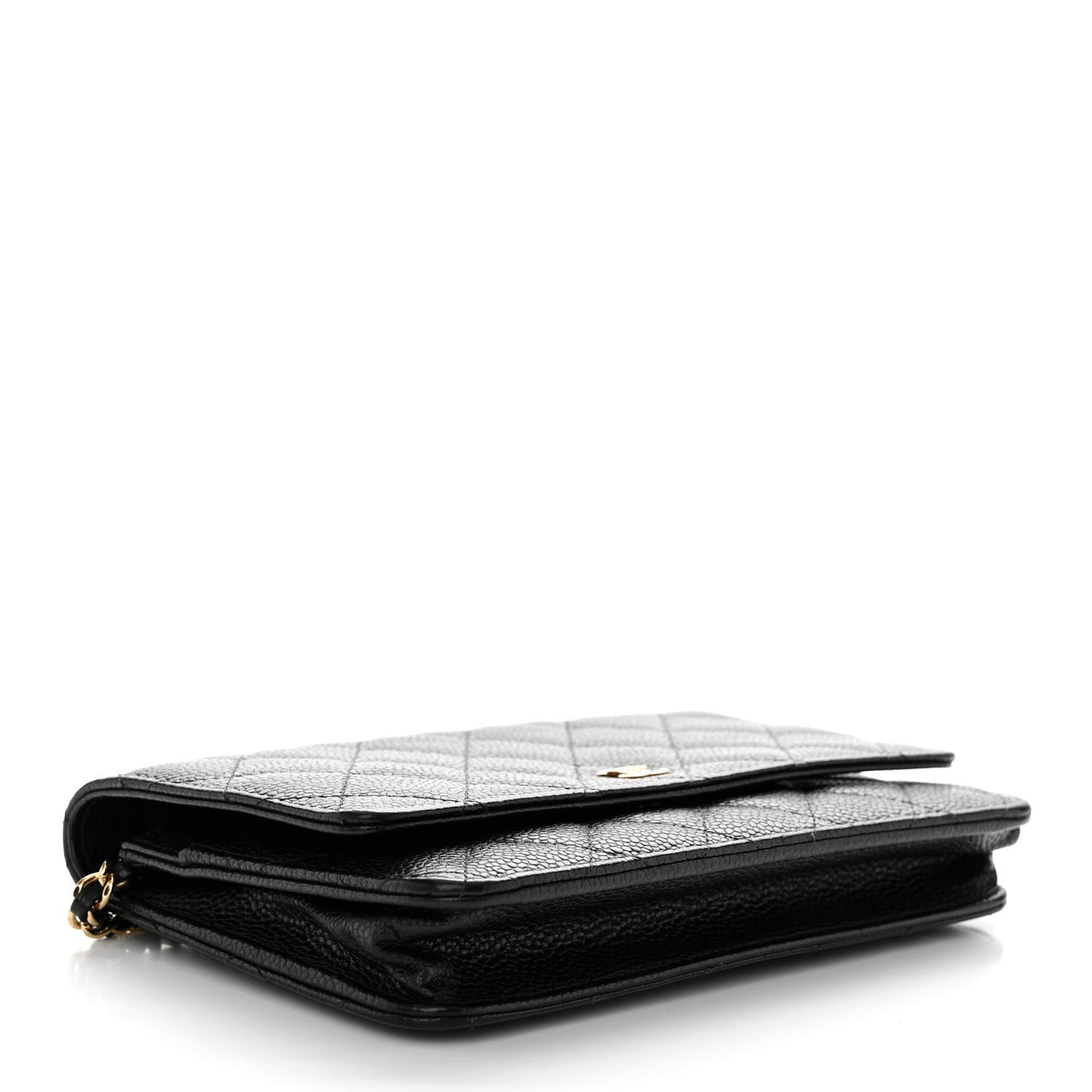 Caviar Quilted Wallet on Chain WOC Black