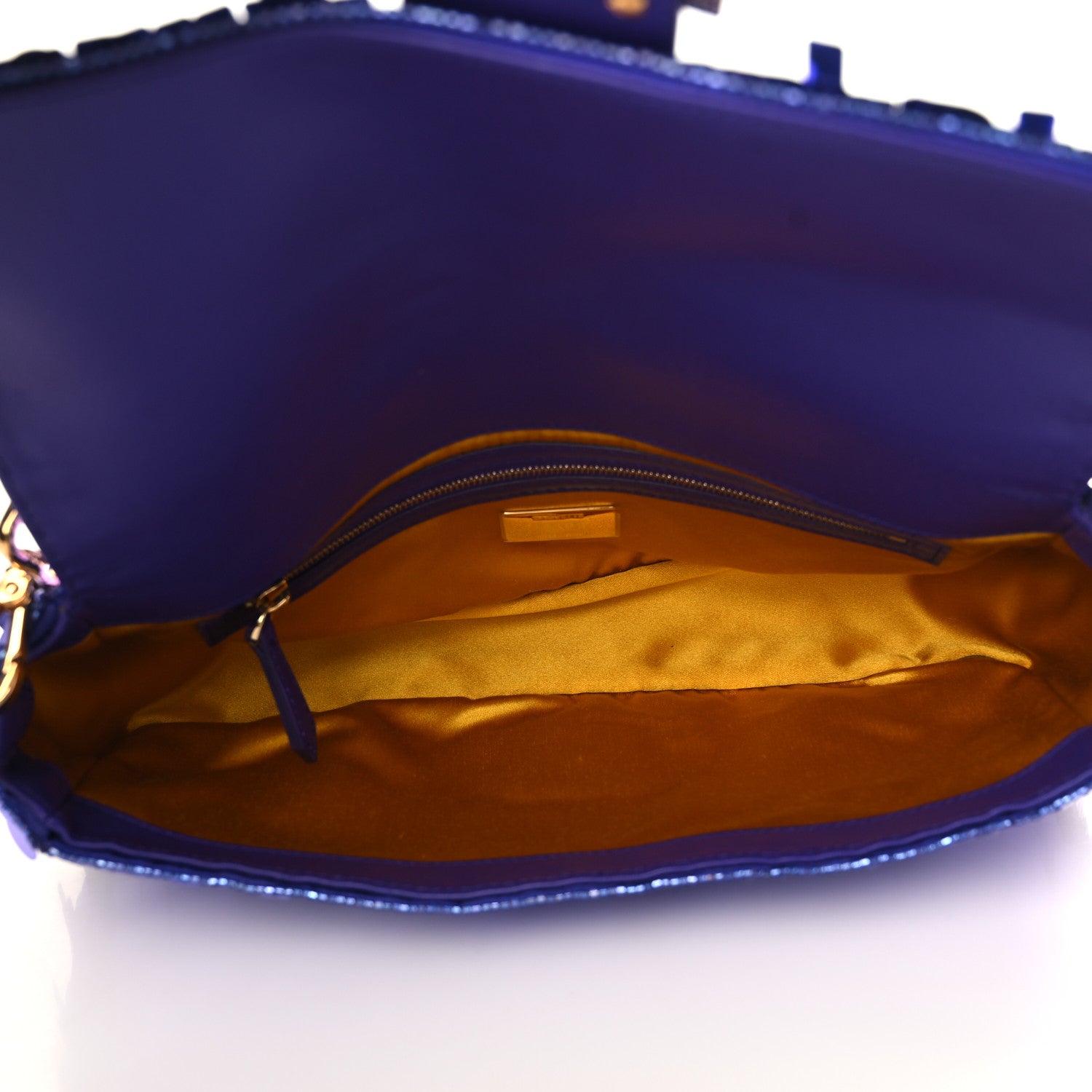 Fendi Sequin Paillettes Shiny Nappa Sex and the City Baguette Viola Purple Rain 5 of 8