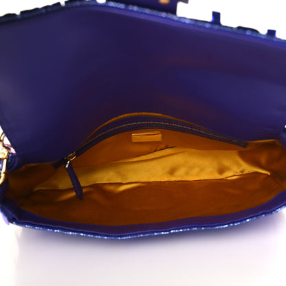 Fendi Sequin Paillettes Shiny Nappa Sex and the City Baguette Viola Purple Rain 5 of 8