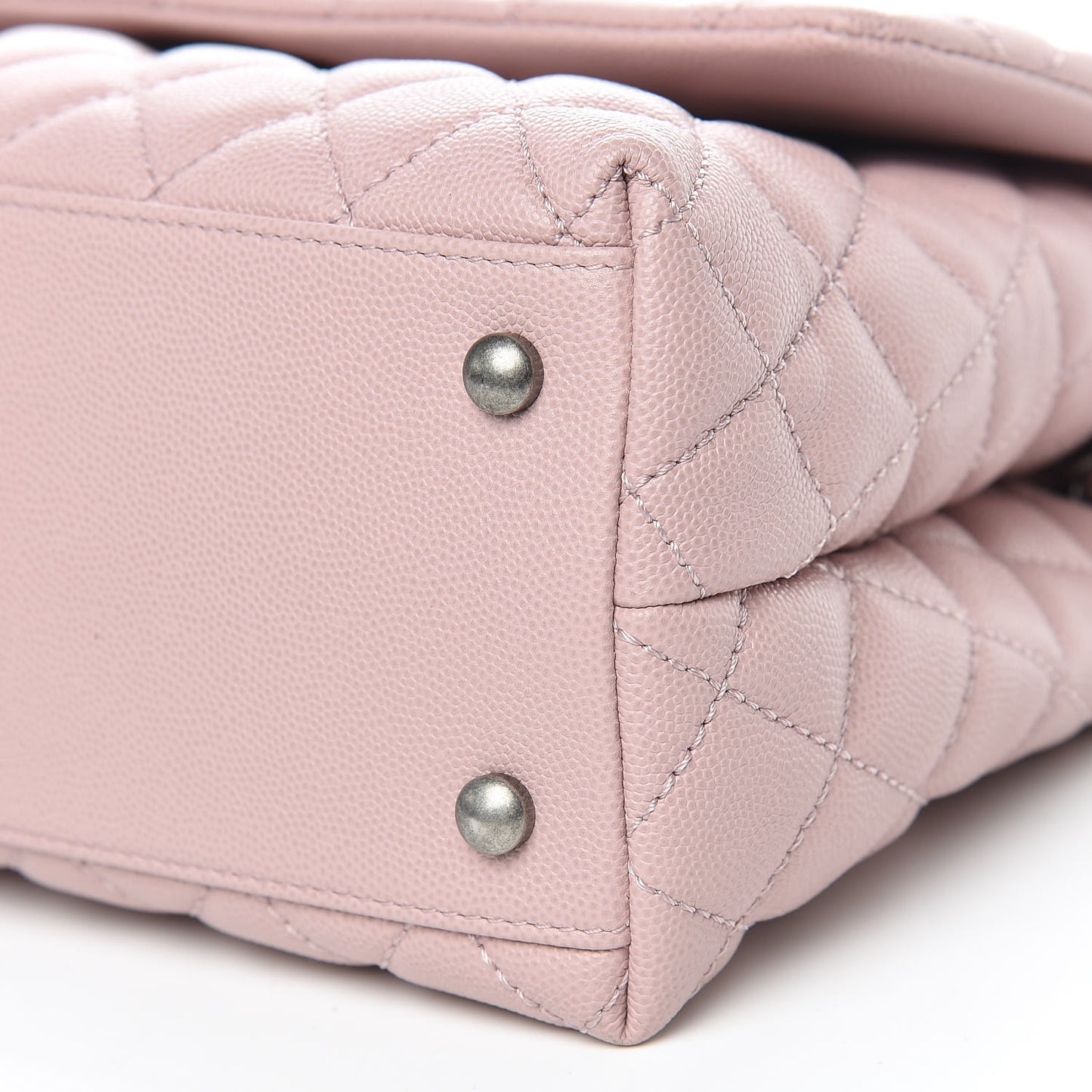 Caviar Quilted Small Coco Handle Flap Pink