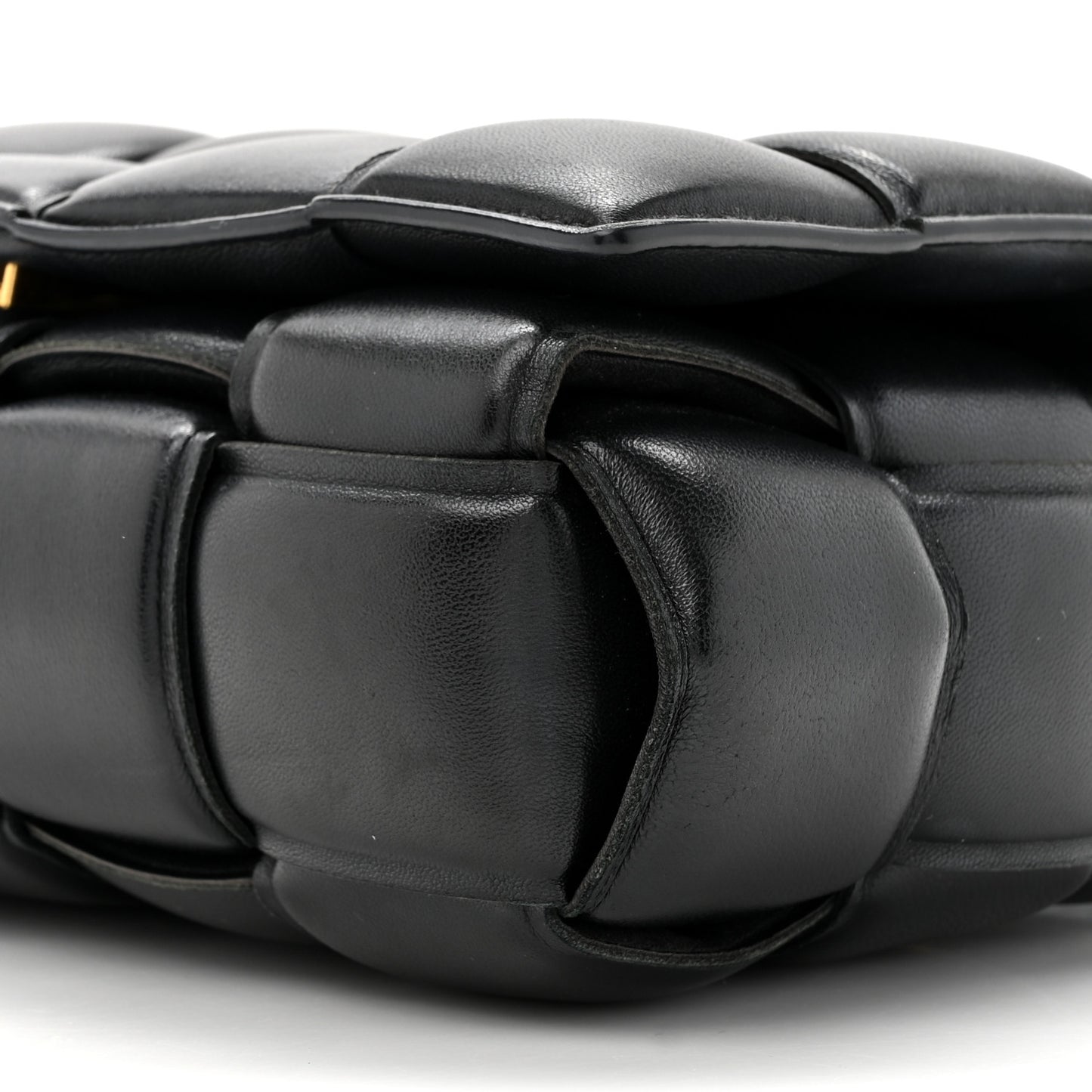 Nappa Maxi Intreccio Padded Cassette Crossbody Bag Black