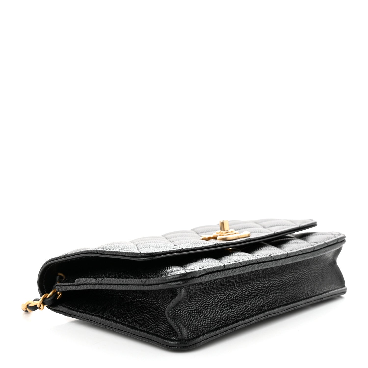 Chanel Caviar Quilted Camellia Wallet On Chain WOC Black 4 of 12