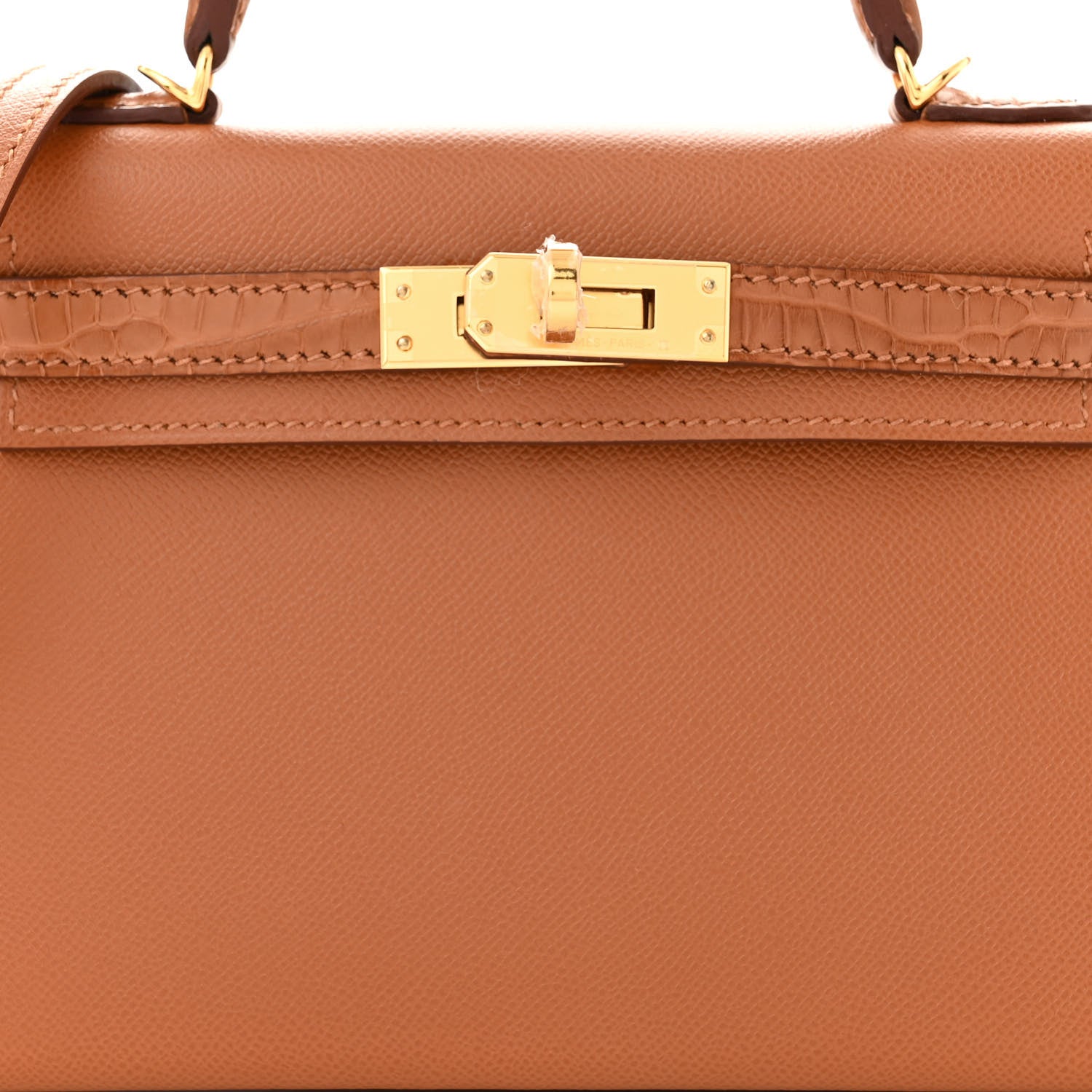 Hermes Madame Calfskin Matte Alligator Mini Kelly Sellier Touch 20 Gold 7 of 10