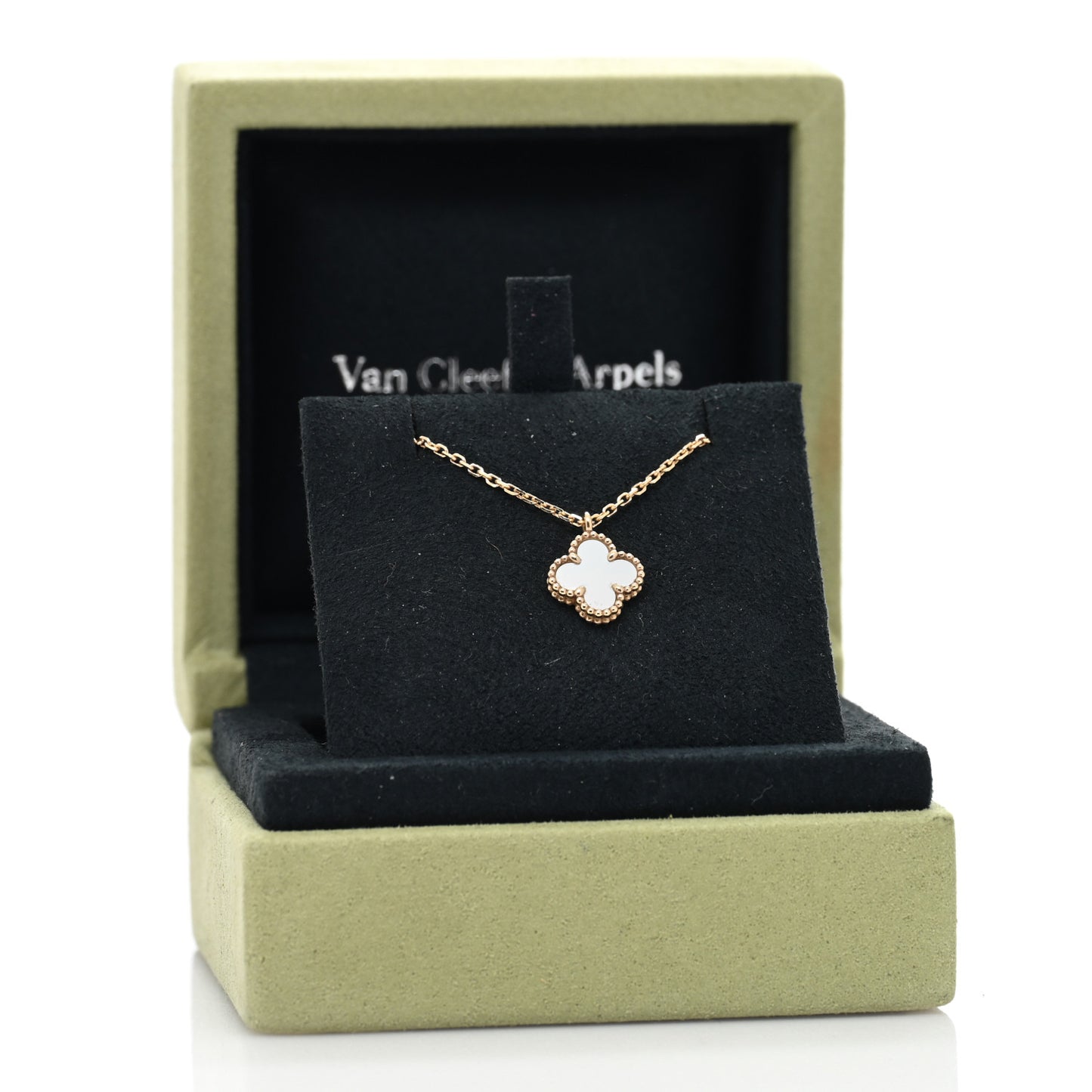 18K Yellow Gold Mother of Pearl Sweet Alhambra Pendant Necklace