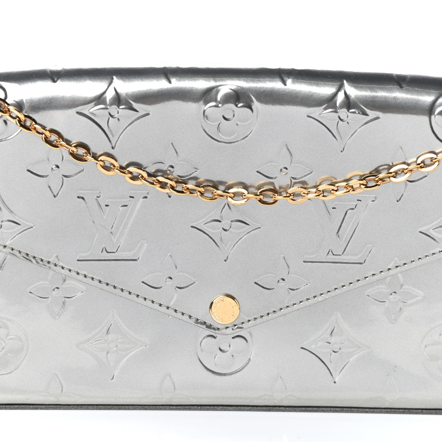 Vernis Felicie Pochette Chain Wallet Gris Metal