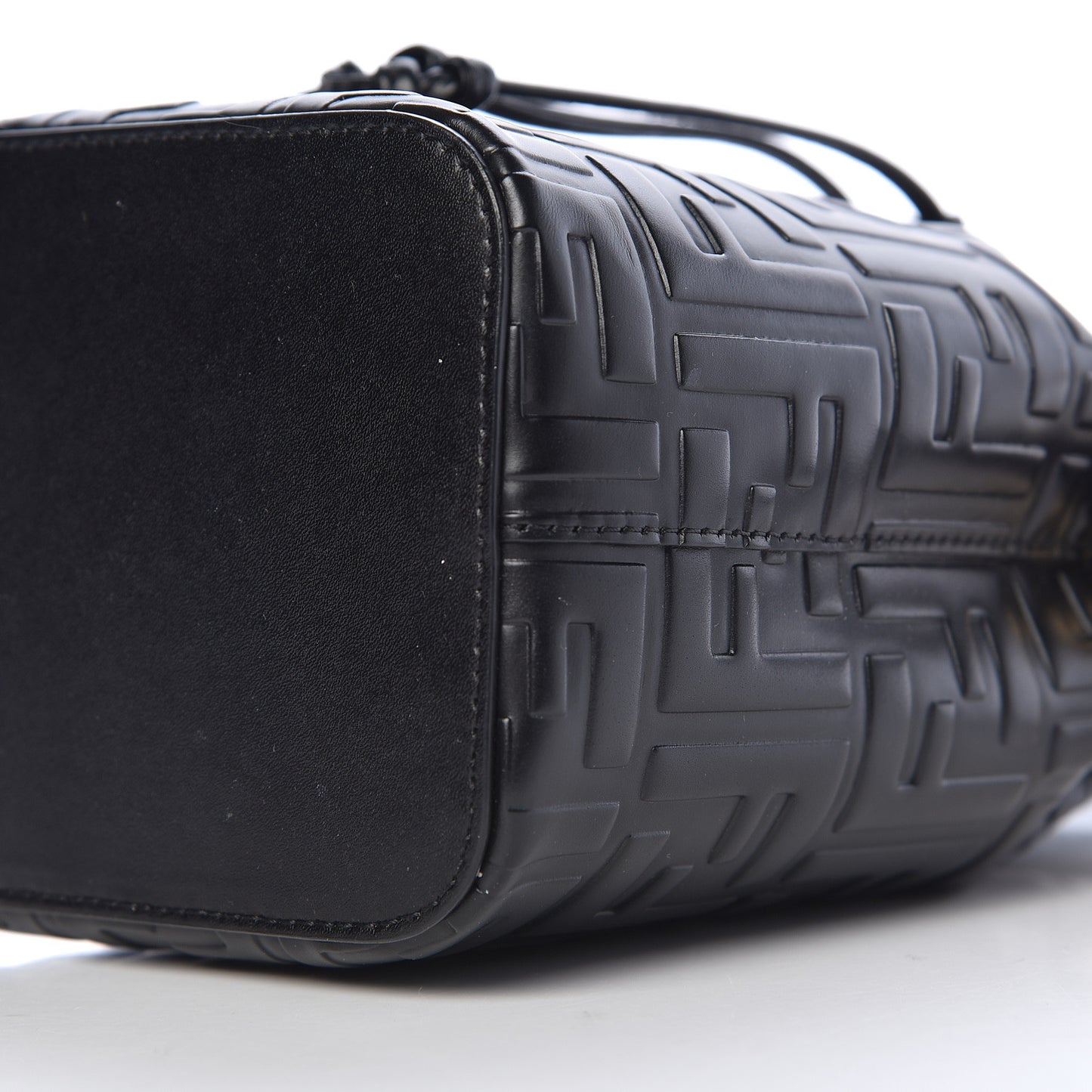 Vitello Liberty F is Fendi FF 1974 Embossed Mini Mon Tresor Bucket Bag Black