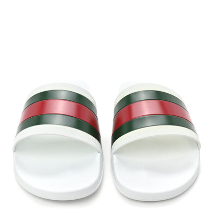 Gucci Rubber Web Mens Pool Slide Sandals 11 Great White 2 of 9