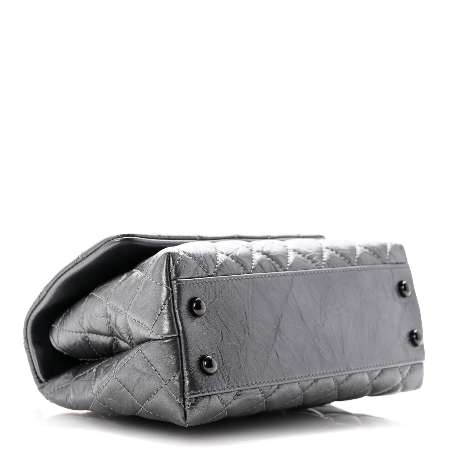 Chanel Metallic Aged Calfskin Quilted Mini Coco Handle Flap Silver 4 of 10