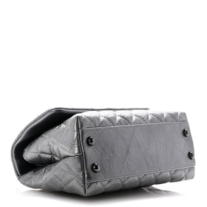 Chanel Metallic Aged Calfskin Quilted Mini Coco Handle Flap Silver 4 of 10