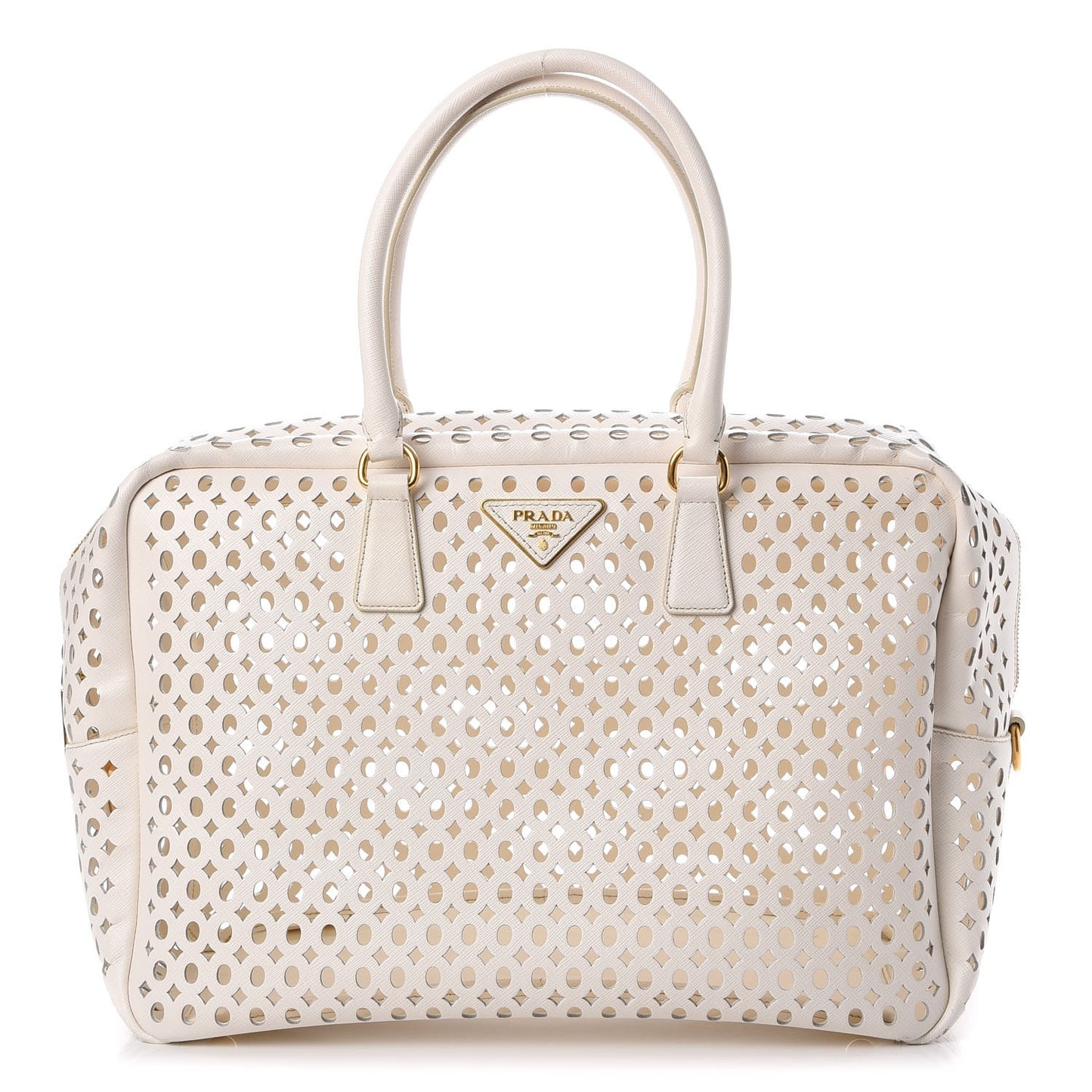 Saffiano Perforated Zip Around Tote Talco