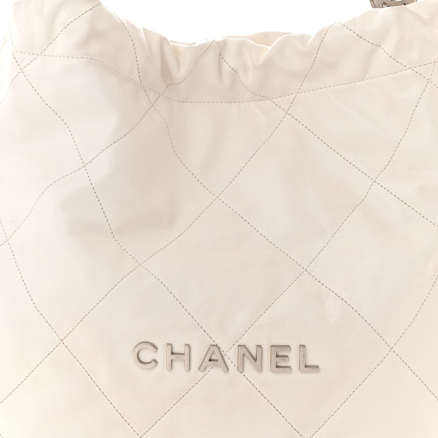 Shiny Calfskin Quilted Chanel 22 White