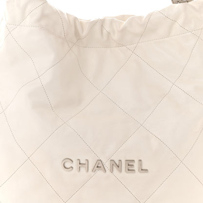 Chanel Shiny Calfskin Quilted Chanel 22 White 9 of 15