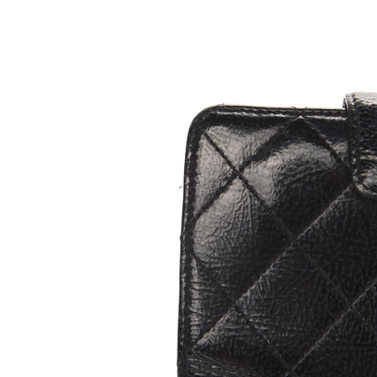 Chanel Patent Caviar CC Compact French Flap Wallet Black 8 of 13