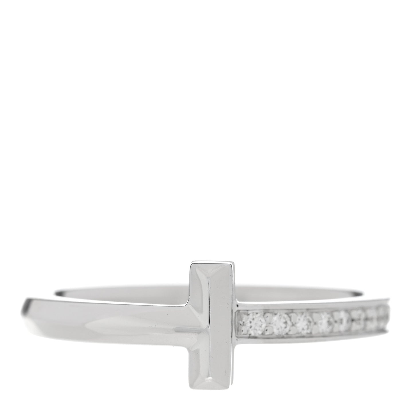 18K White Gold Diamond T T1 Ring 56 7.5