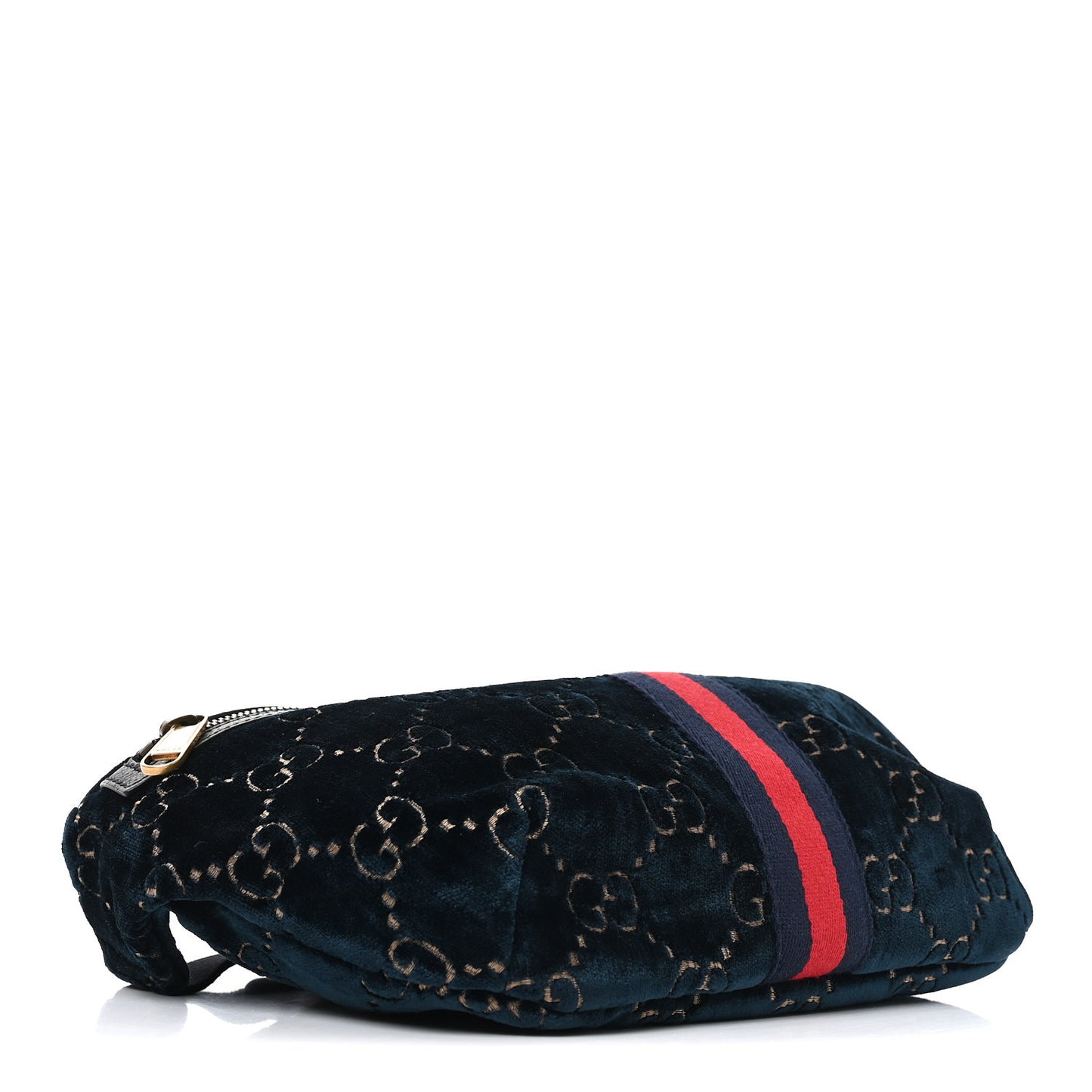 Velvet GG Monogram Web Belt Bag Blue Beige