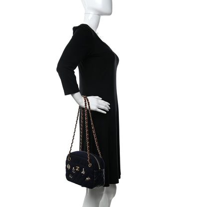 Chanel Felt Quilted Paris-Hamburg Charms Camera Case Dark Navy 2 of 10