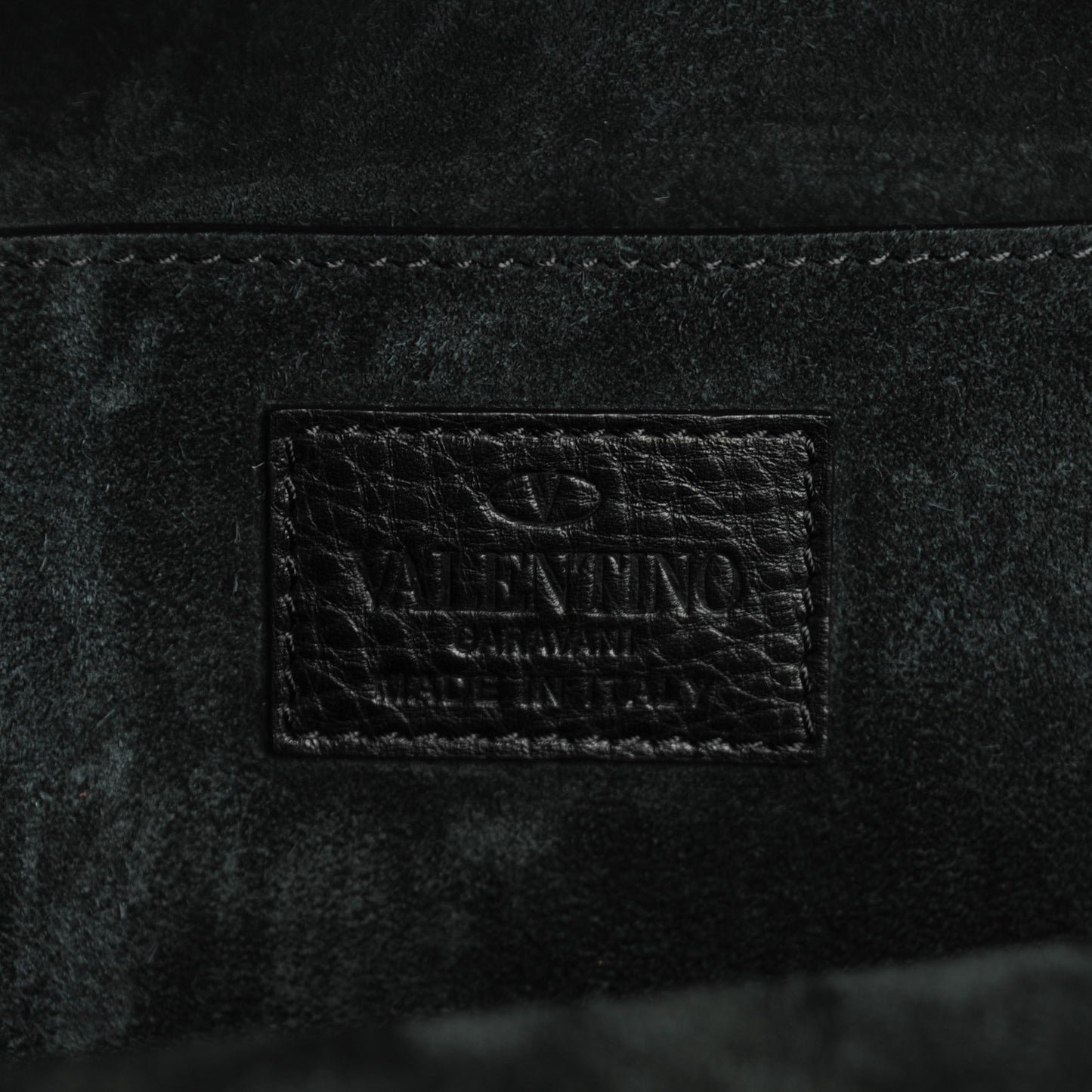 Grained Calfskin Medium Rockstud Backpack Black