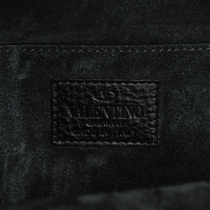 Valentino Garavani Grained Calfskin Medium Rockstud Backpack Black 6 of 8