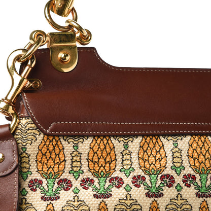 Gucci Canvas Pigna Print Peggy Bamboo Top Handle Bag Brown 12 of 17