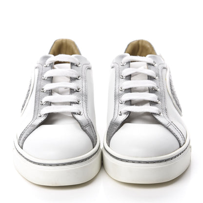 Hermes Calfskin Epsom Womens Velvet Sneakers 37.5 White Silver 2 of 11