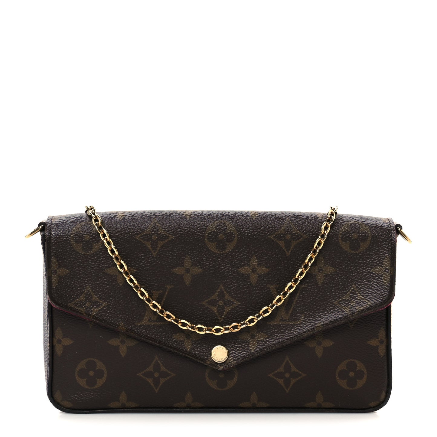 Monogram Pochette Felicie Chain Wallet Fuchsia