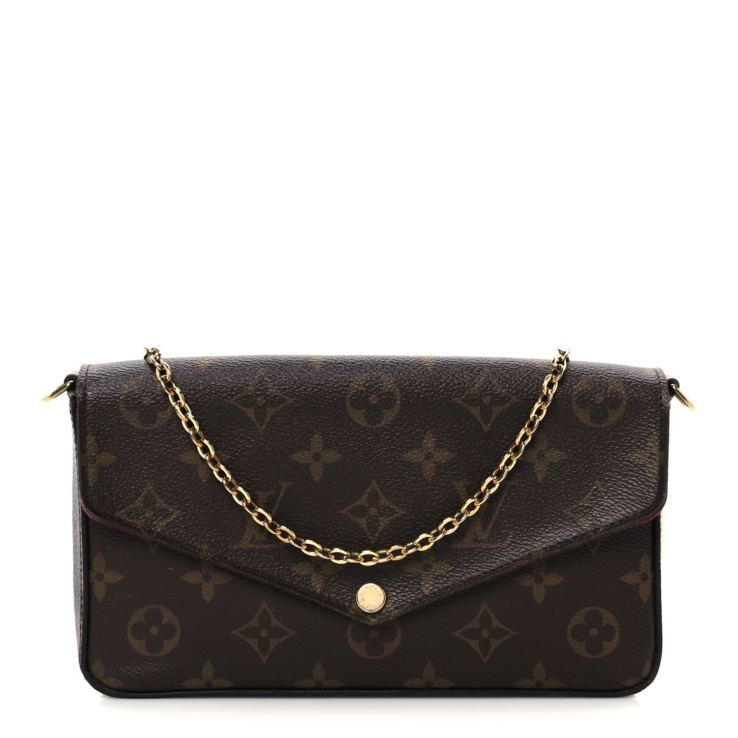 Louis Vuitton Monogram Pochette Felicie Chain Wallet Fuchsia 1 of 12