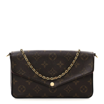 Louis Vuitton Monogram Pochette Felicie Chain Wallet Fuchsia 1 of 12