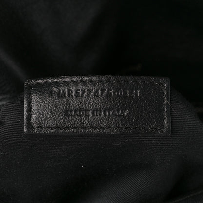 Saint Laurent Lambskin Quilted Medium Loulou Puffer Monogram Chain Satchel Black 8 of 12