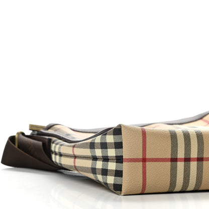Burberry Haymarket Check Crossbody Messenger Bag Brown 5 of 16