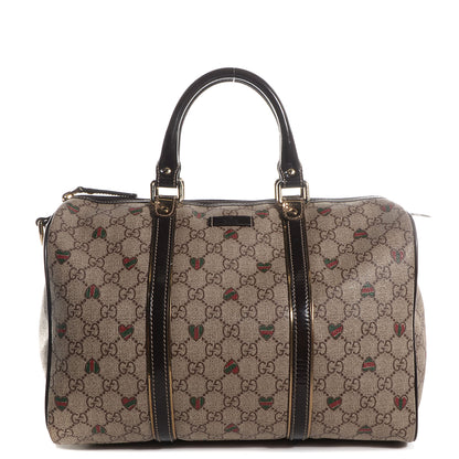 Gucci GG Plus Monogram Hearts Medium Joy Boston Dark Brown 1 of 7
