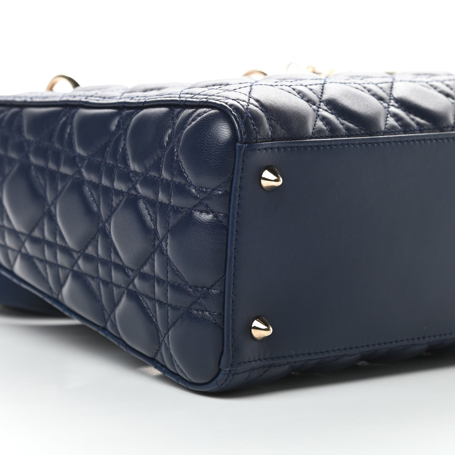 Christian Dior Lambskin Cannage Medium Lady Dior Navy Blue 9 of 10