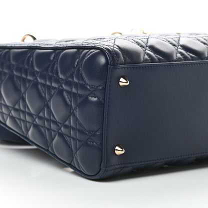 Christian Dior Lambskin Cannage Medium Lady Dior Navy Blue 9 of 10