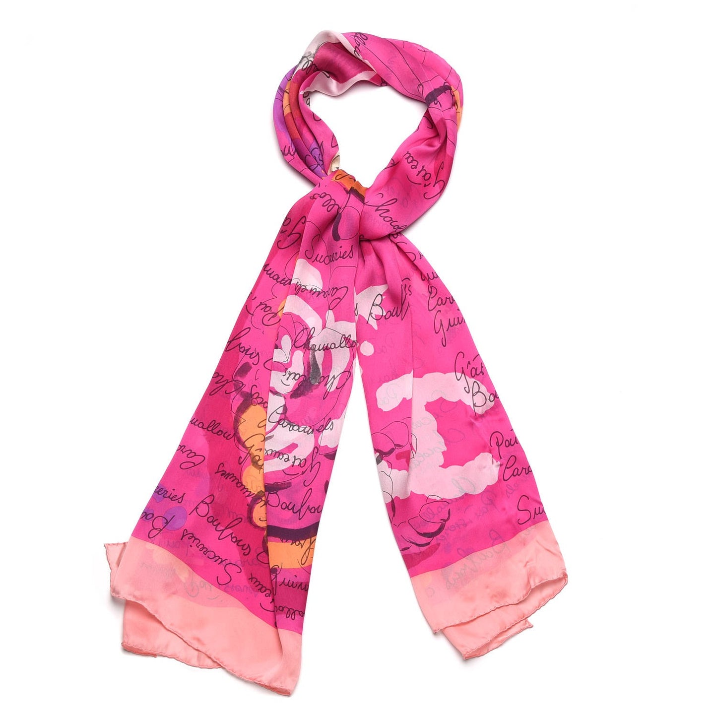 Silk CC Paris Scarf Pink