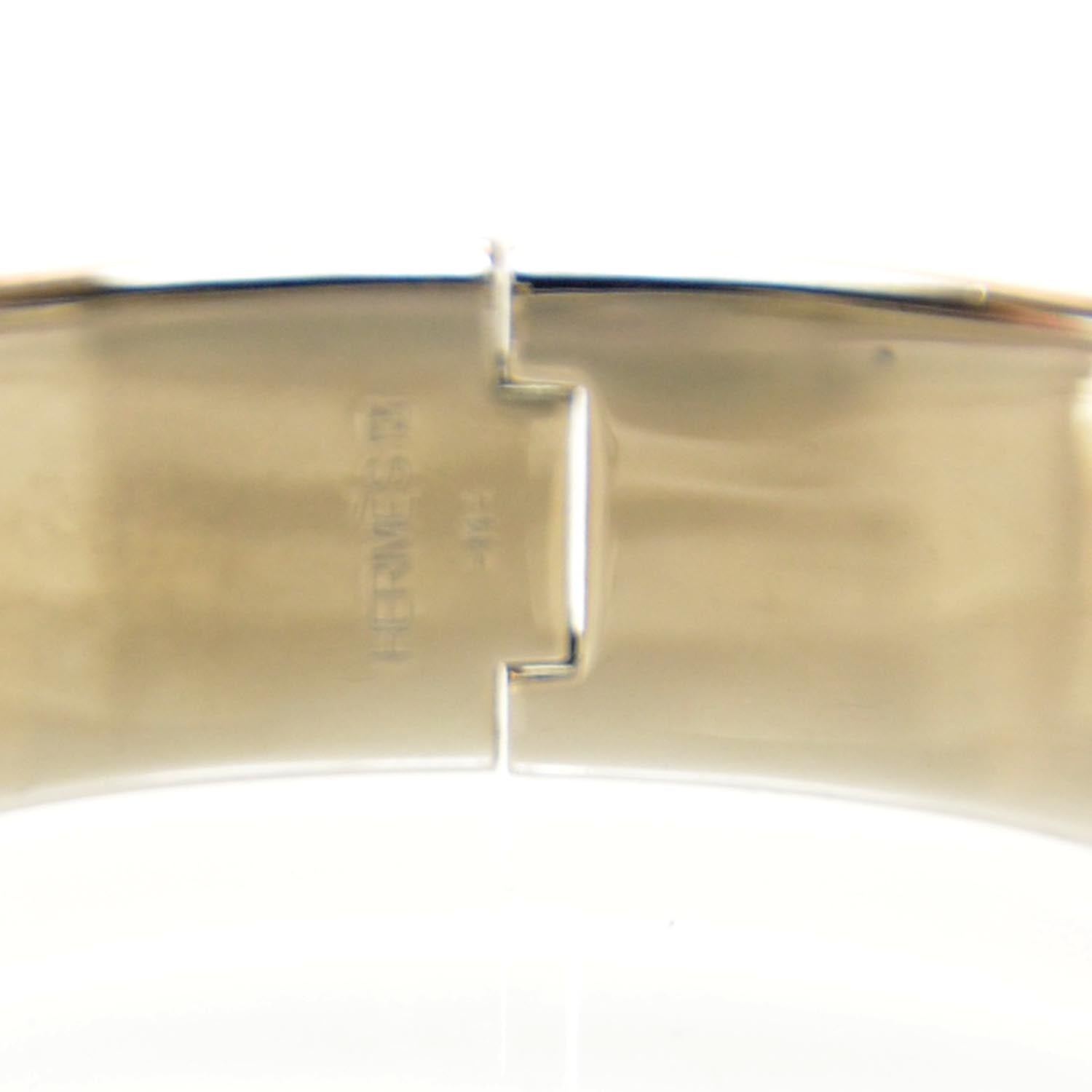 Hermes Enamel Clic Clac H Bracelet Wide GM Black Silver 6 of 7
