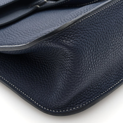 Hermes Taurillon Clemence Halzan 31 GM Bleu Saphir 9 of 10